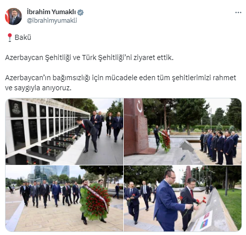 Bakan Yumaklı, Azerbaycan Şehitliği ve Türk Şehitliği’ni ziyaret etti