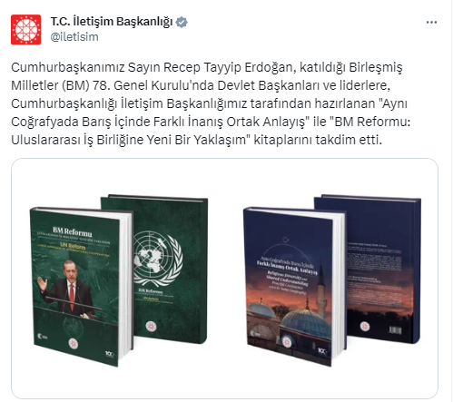Cumhurbaşkanı Erdoğan, liderlere İletişim Başkanlığı’nın hazırladığı kitapları takdim etti