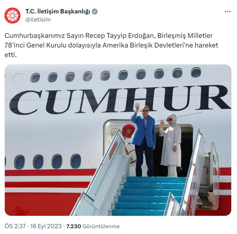 Cumhurbaşkanı Erdoğan, ABD’ye hareket etti