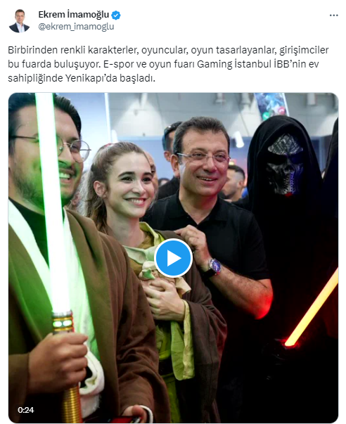 İmamoğlu: “E-spor ve oyun fuarı Gaming İstanbul, Yenikapı’da başladı”