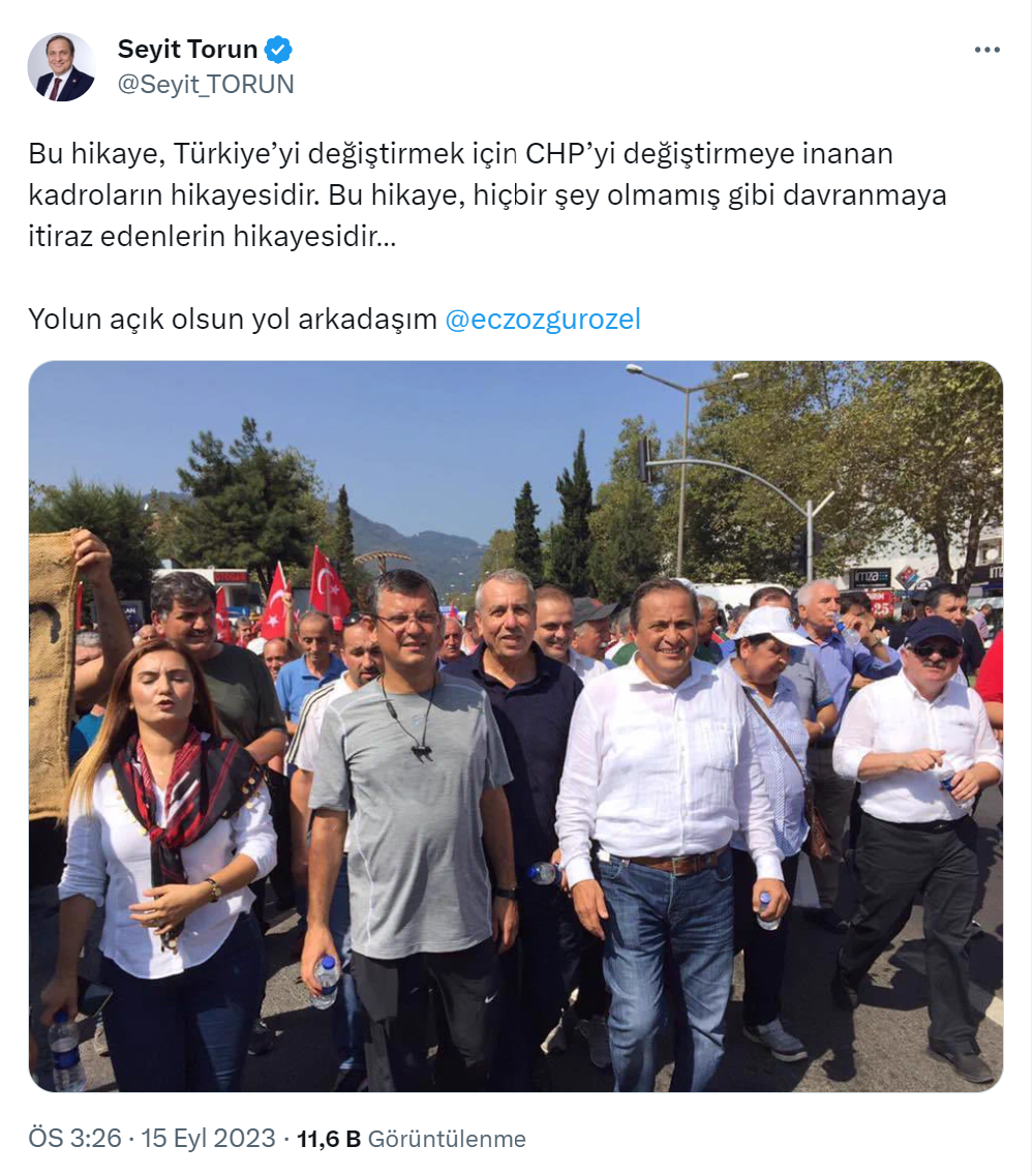 CHP’li Torun’dan CHP’li Özel’e destek