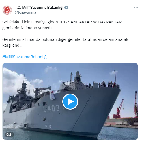 Libya’ya giden TCG Sancaktar ve Bayraktar gemileri limana yanaştı