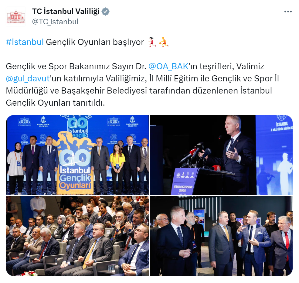 İstanbul Valisi Gül, İstanbul Gençlik Oyunları tanıtımına katıldı