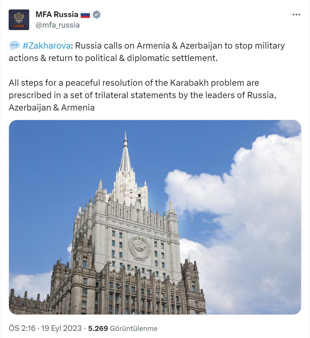 Rusya’dan Ermenistan ve Azerbaycan’a çağrı