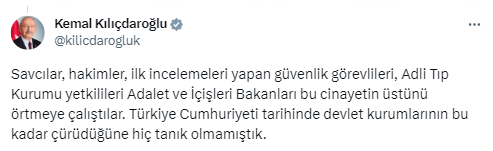 Kılıçdaroğlu: “Devlet kurumlarının bu kadar çürüdüğüne hiç tanık olmamıştık”