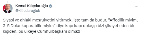 Kılıçdaroğlu: “Para dilenmek için yine ülkemizi küçük düşürmüş”