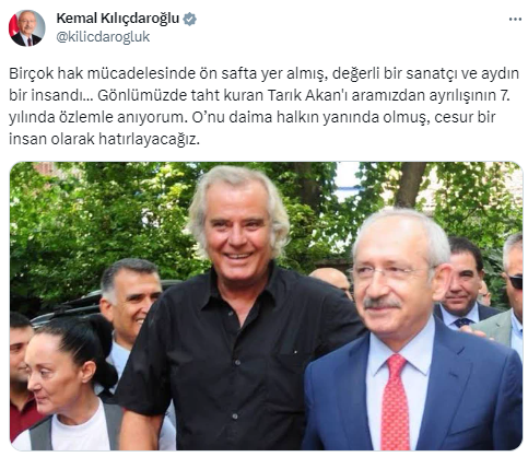 Kılıçdaroğlu, Tarık Akan’ı vefat yıl dönümünde andı