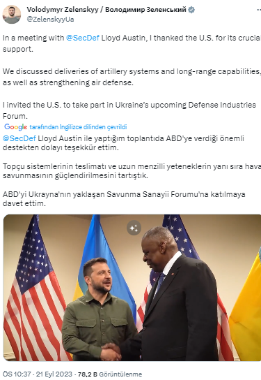 Zelenski, ABD’yi Ukrayna’nın Savunma Sanayii Forumu’na katılmaya davet etti