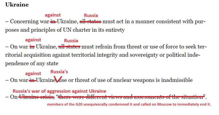 Ukrayna’dan G20 Sonuç Bildirgesi’ne tepki: Gurur duyulacak bir şey yok