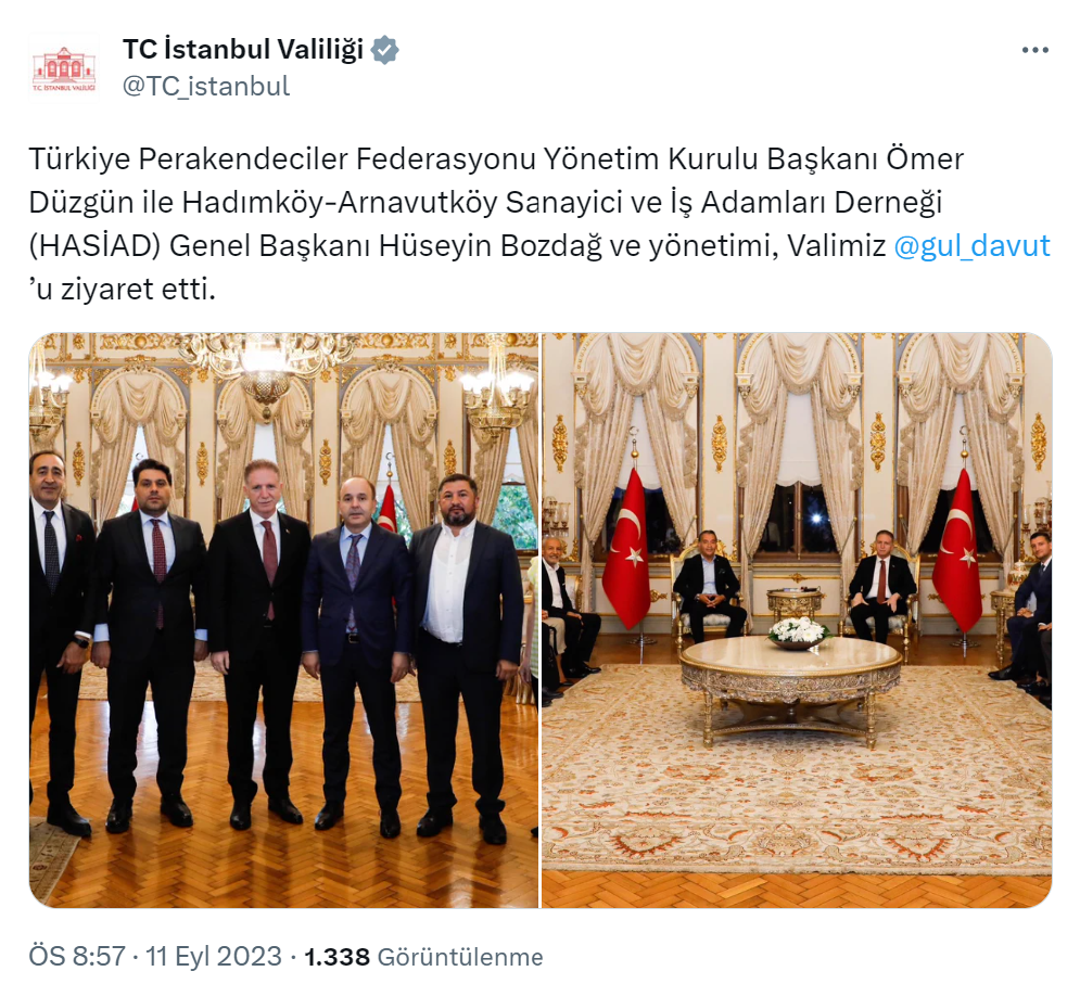 TPF Yönetim Kurulu Başkanı Düzgün ve HASİAD Genel Başkanı Bozdağ, Vali Gül’ü ziyaret etti