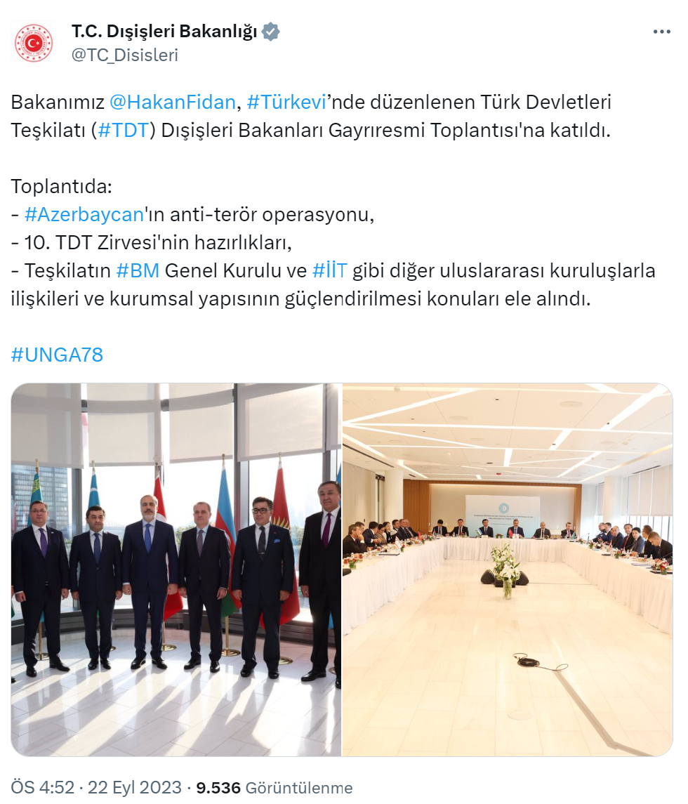 Bakan Fidan, Türkevi’nde TDT Dışişleri Bakanları Gayrıresmi Toplantısı’na katıldı