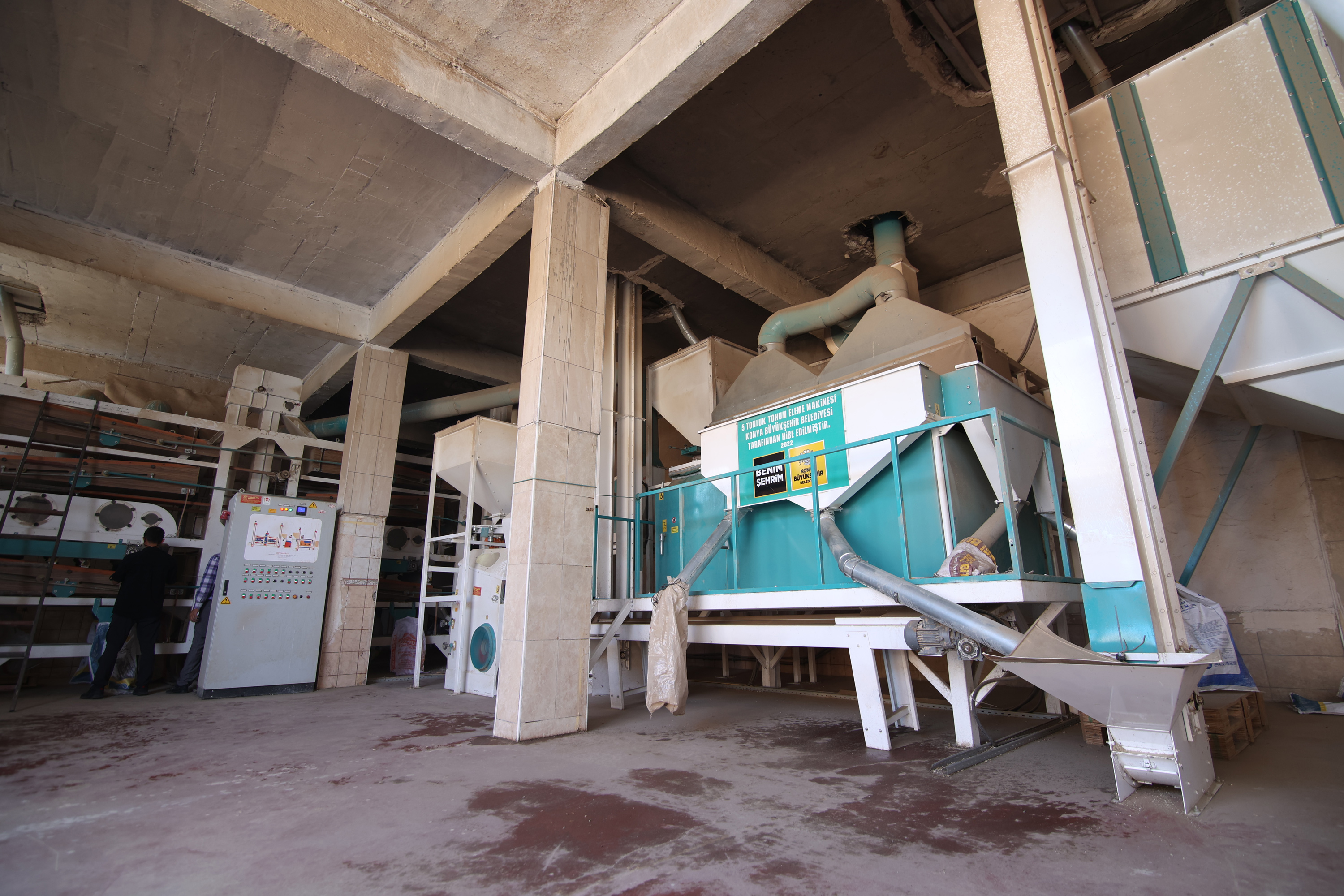 Kayseri Çumra’da kabak çekirdeği üreticisi için eleme tesisi kuruldu