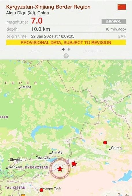 Son dakika: Kırgızistan’da 7,0 büyüklüğünde şiddetli deprem