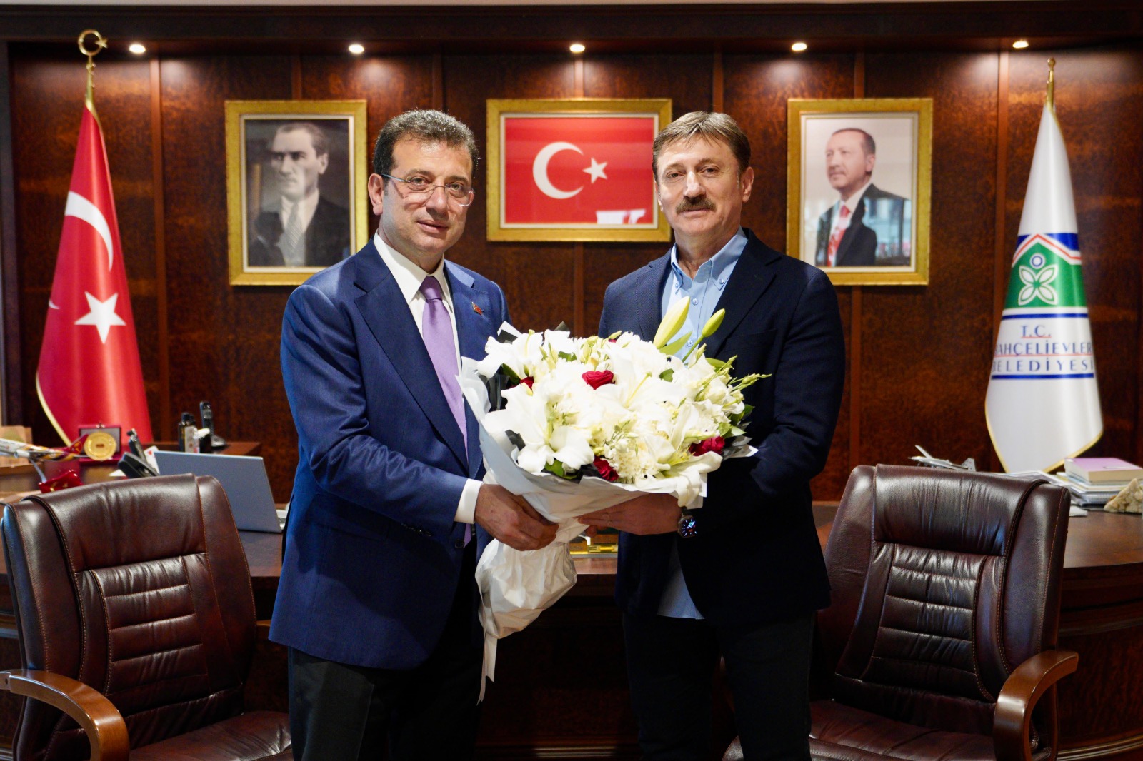 İmamoğlu, Bahçelievler Belediye Başkanı Bahadır’ı ziyaret etti