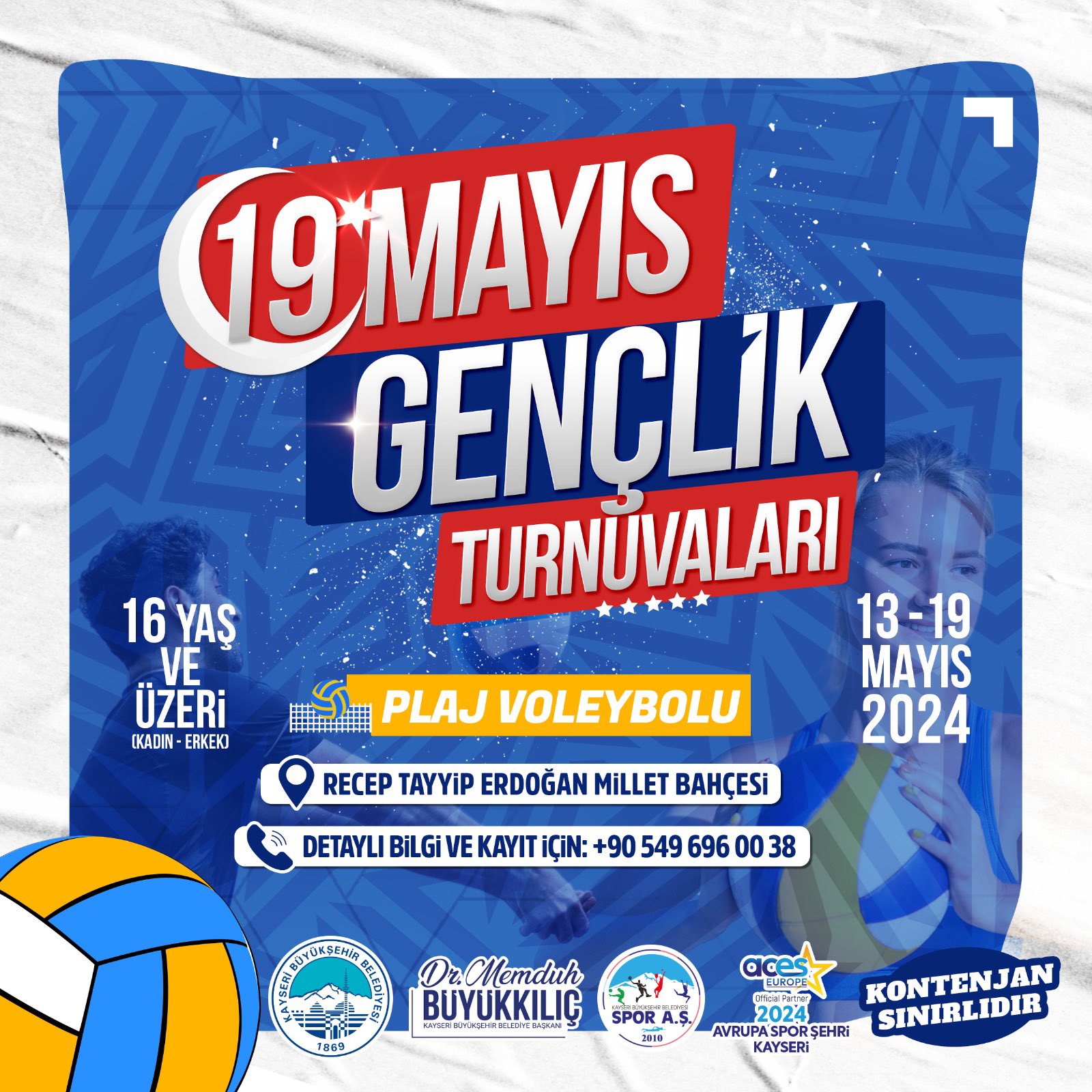 Kayseri’de 19 Mayıs’a özel “plaj voleybolu” turnuvası düzenlenecek