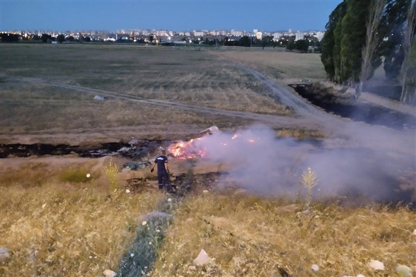 İtfaiye ekipleri, kaplumbağayı yangından kurtardı