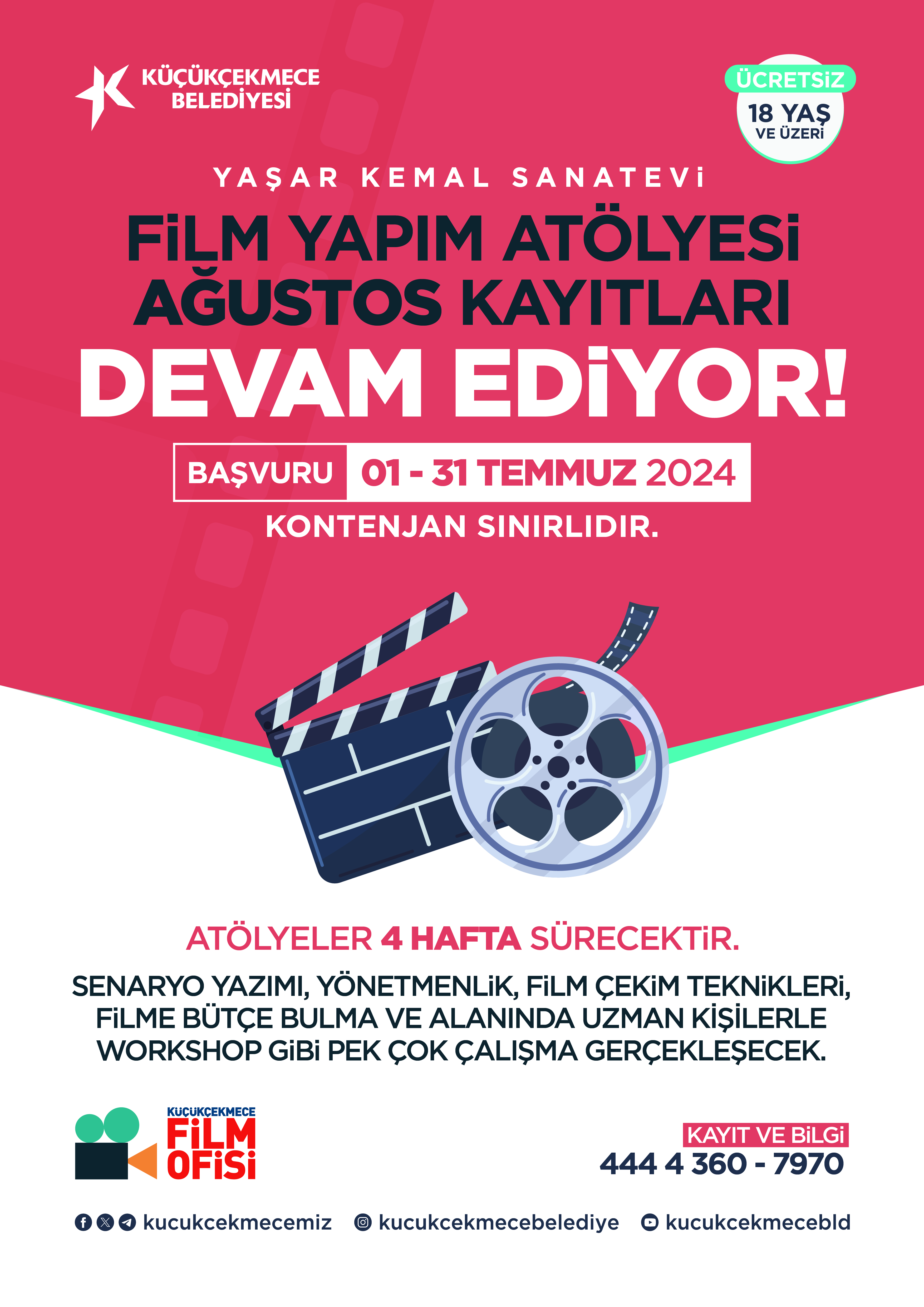 Küçükçekmece’de Film Yapım Atölyesi’nin Ağustos ayı kayıtları başladı