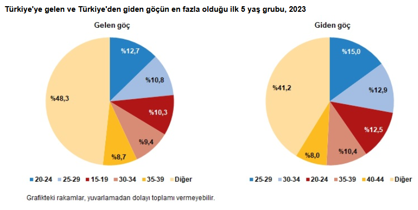 TÜİK- Türkiye’ye 2023 yılında yurt dışından 316 bin 456 kişi göç etti