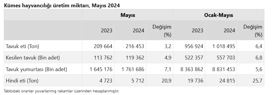 TÜİK-Tavuk yumurtası üretimi Mayıs’ta yıllık yüzde 7,1 artışla 1,76 milyar adete yükseldi