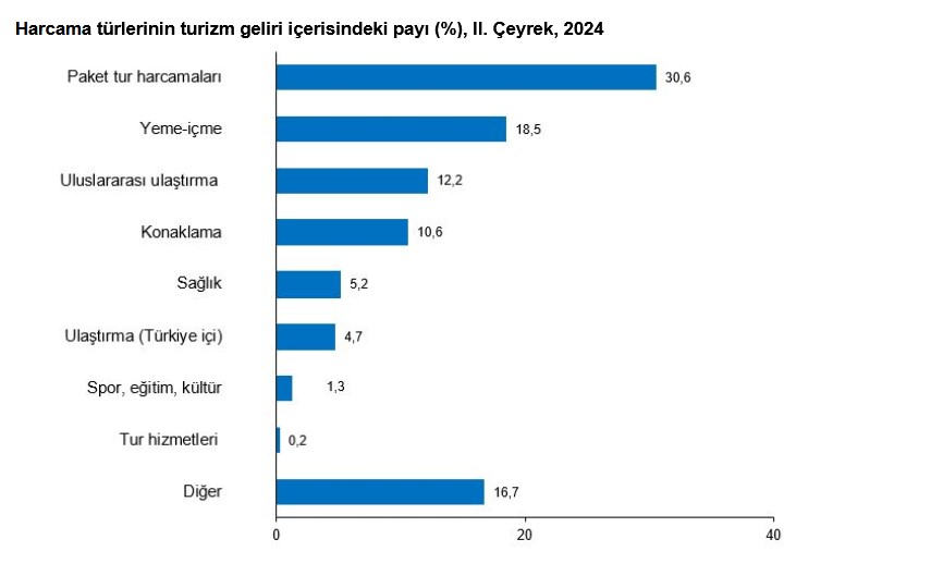 TÜİK- Turizm geliri geçen yılın aynı çeyreğine göre yüzde 11,8 arttı