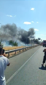 Şanlıurfa Organize Sanayi Bölgesi yakınındaki ormanlık alanda yangın çıktı