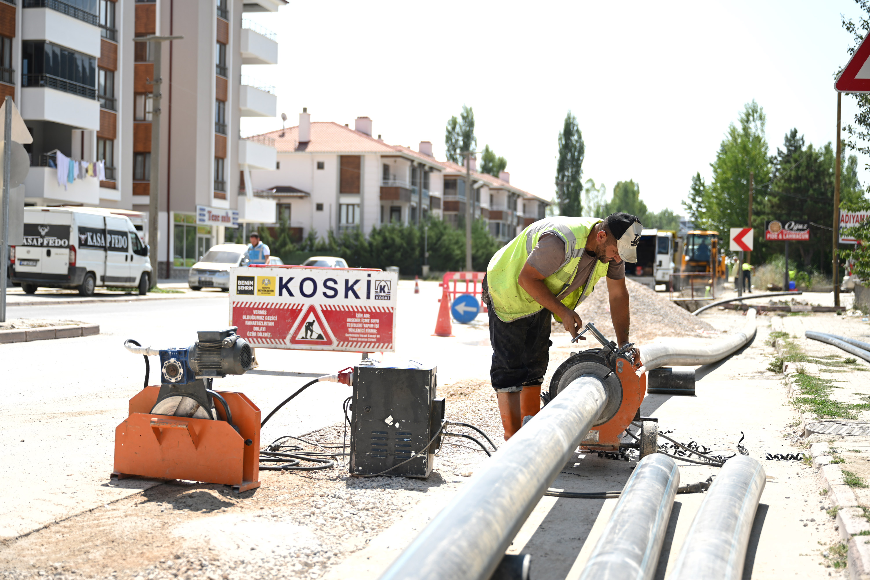 Konya’nın Akşehir ilçesinde altyapı yenileme çalışmaları yapılıyor