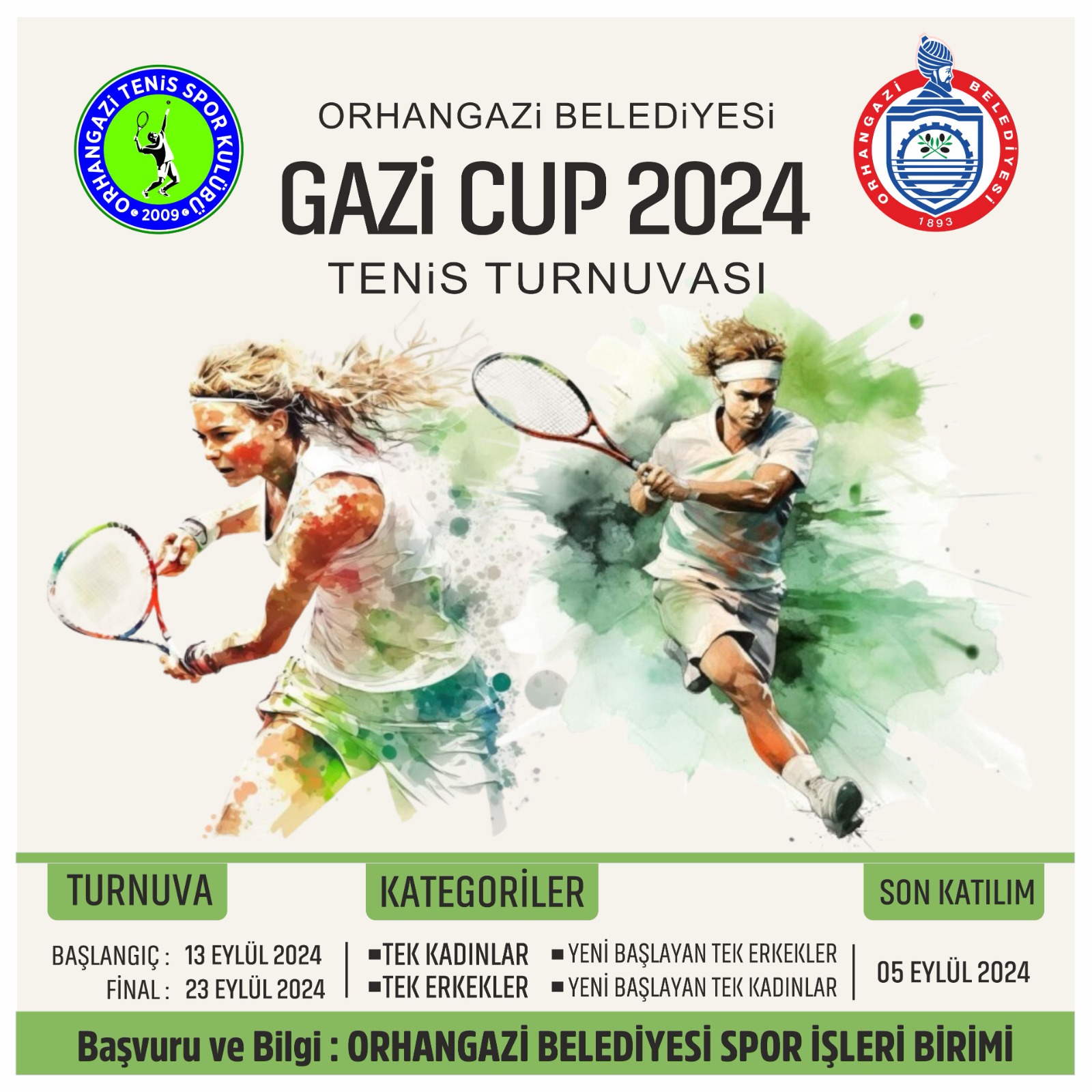 Orhangazi Belediyesi’nden Gazi Kupası 2024 Tenis Turnuvası