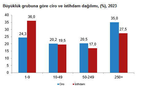 TÜİK- Türkiye’de 2023’te faal olan girişimlerin yüzde 44,1’i hizmet sektöründe yer aldı