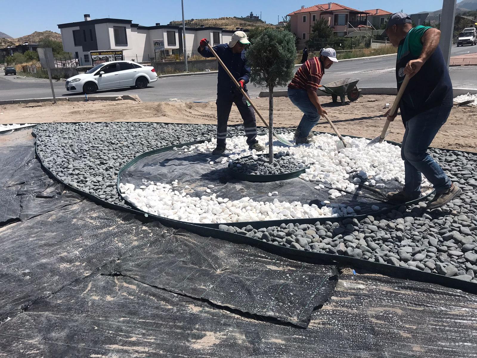 Kayseri Büyükşehir Belediyesinden kuru peyzaj uygulamaları