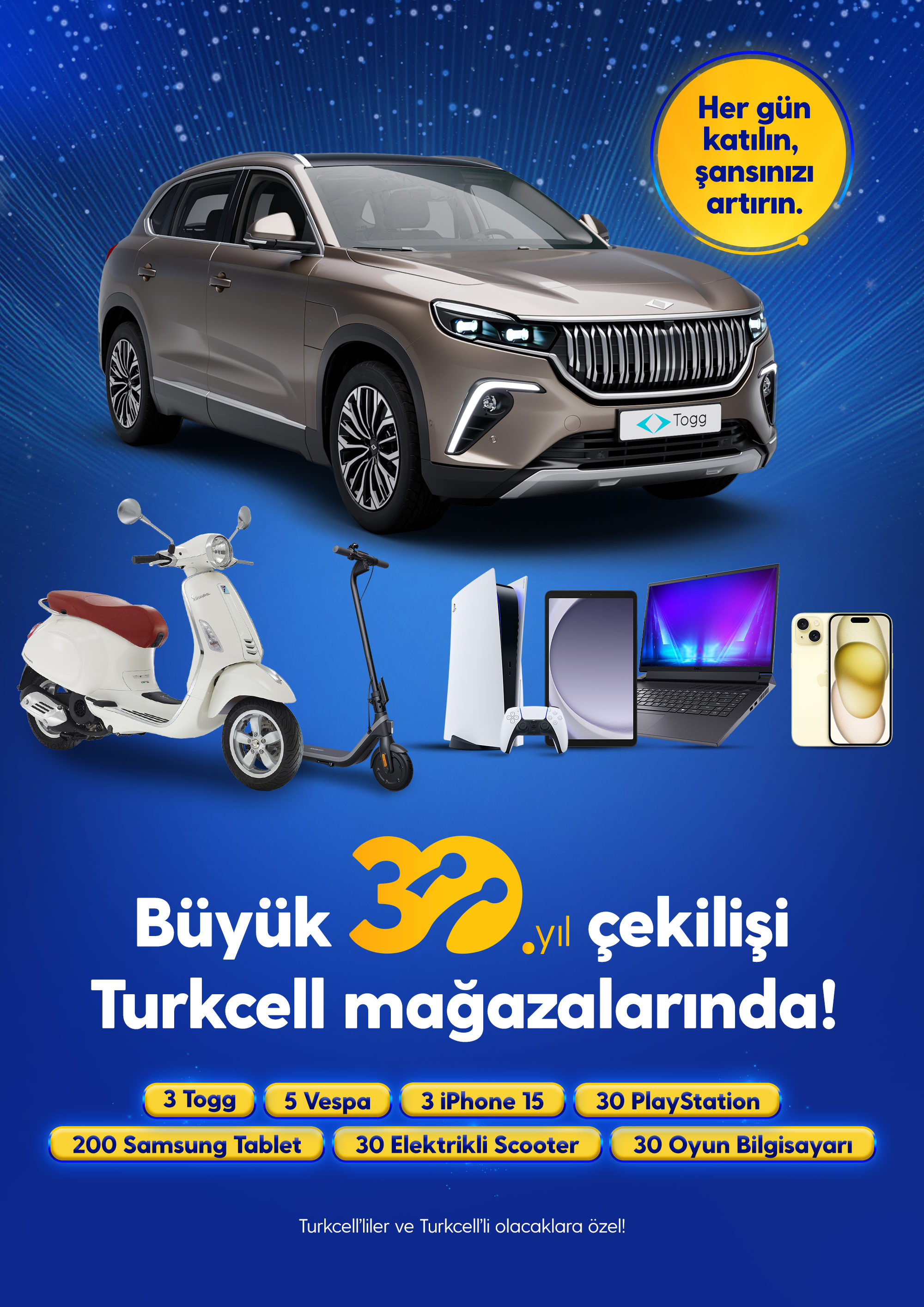 Turkcell’den 30. yıla özel büyük çekiliş