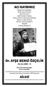 Ekonomist Zafer Özcivan'ın Acı Kaybı: Dr. Ayşe Bengi Özçelik Vefat Etti