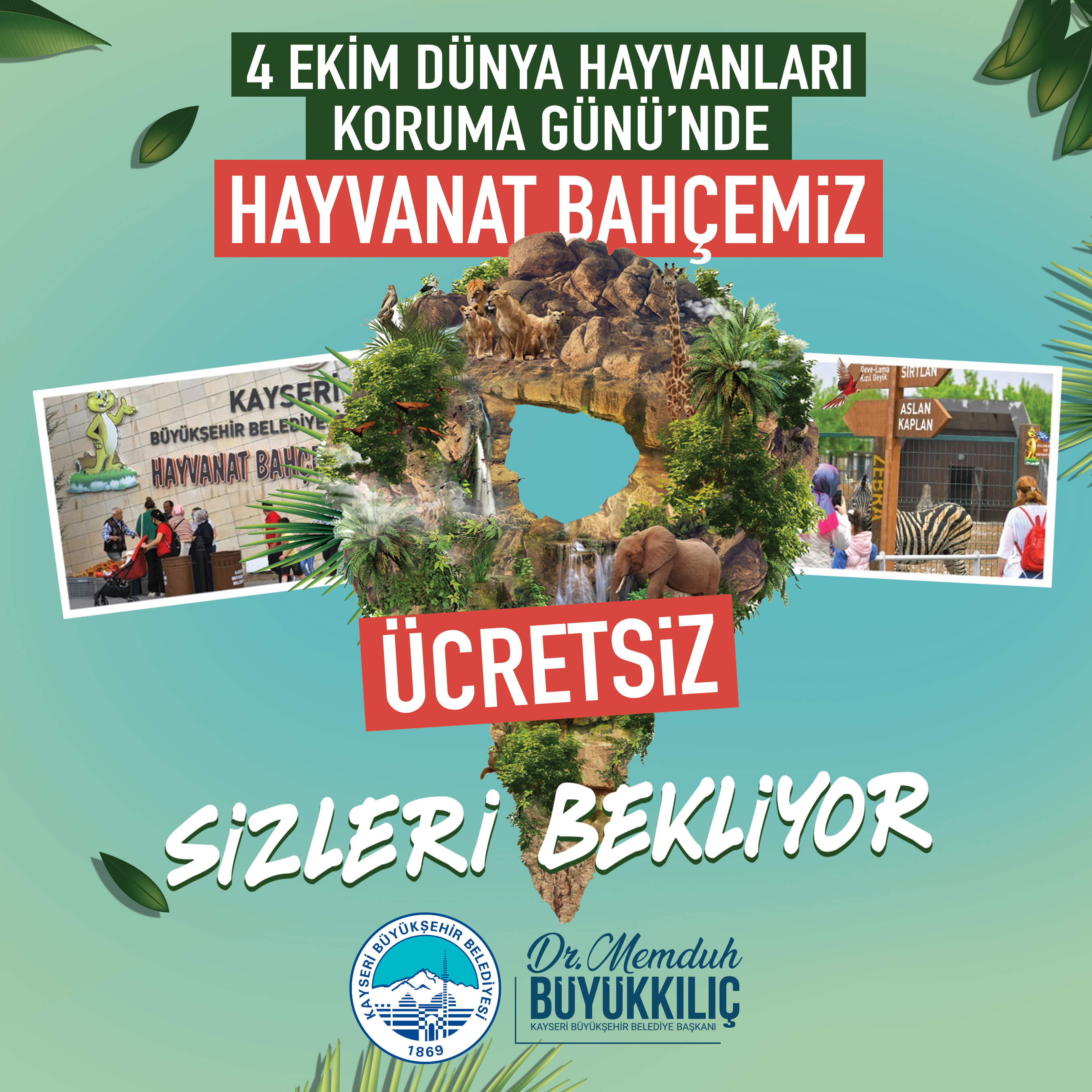 Büyükşehirden Hayvanları Koruma Günü’nde “hayvanat bahçesi” ücretsiz