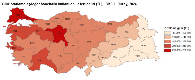 TÜİK- En yüksek gelir grubunun toplam gelirden aldığı pay 2024’te yüzde 48,1’e geriledi