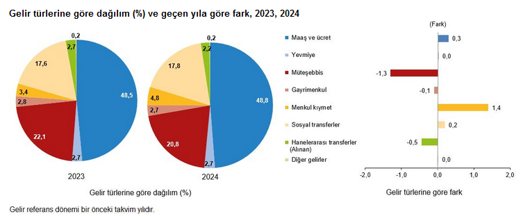 TÜİK- En yüksek gelir grubunun toplam gelirden aldığı pay 2024’te yüzde 48,1’e geriledi