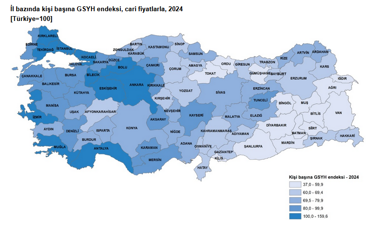 TÜİK – GSYH’den 2024’te en yüksek payı yüzde 29,2 ile İstanbul aldı