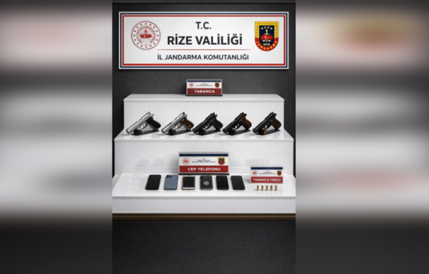 Rize’de 5 adet tabanca ele geçirildi