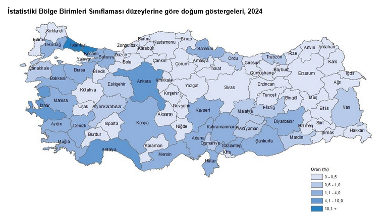 TÜİK – Girişimlerin 2024 yılında doğum oranı 15,8 oldu