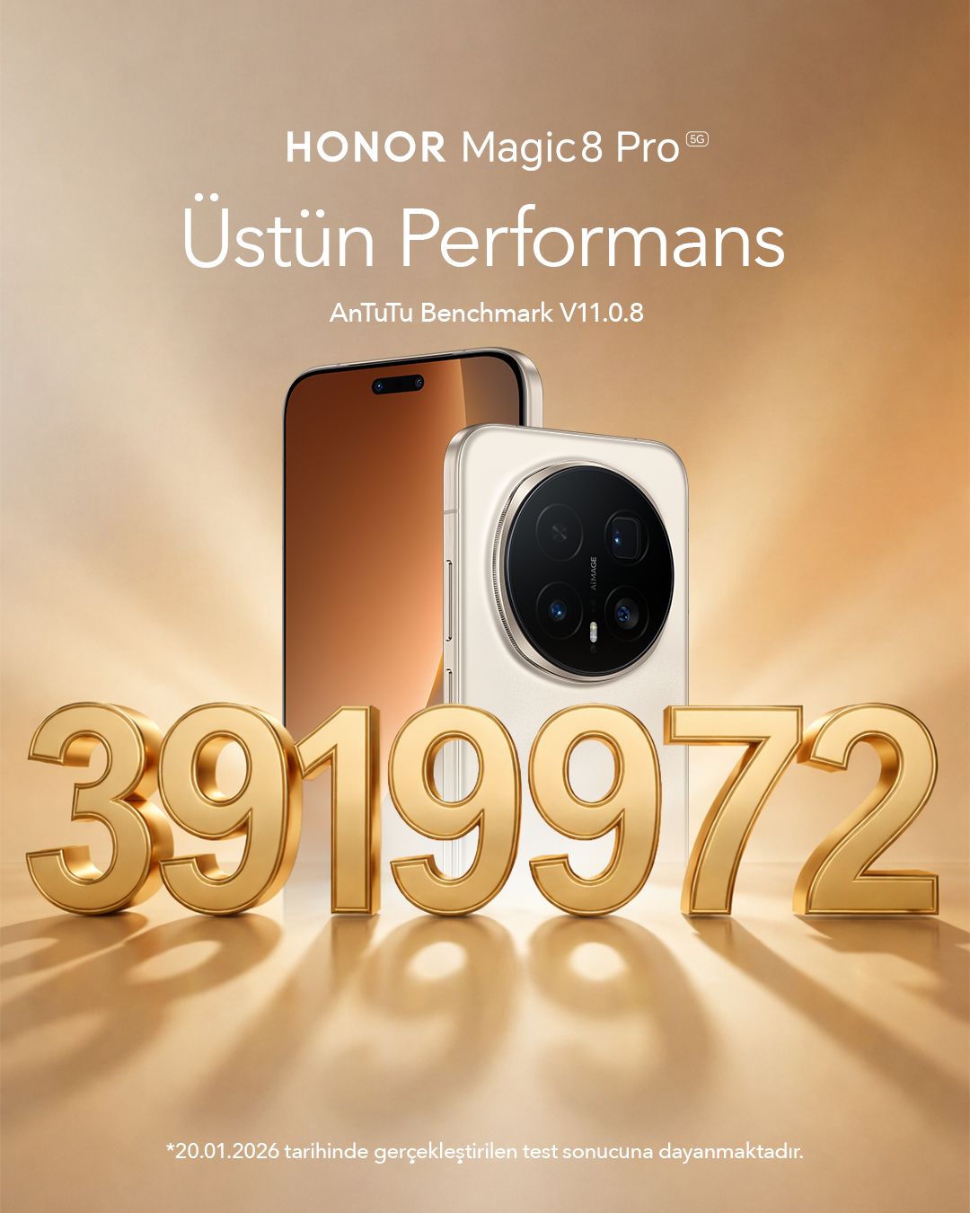 HONOR Magic8 Pro, AnTuTu’da 3 milyon 919 bin 972 puanla liderliğe oynuyor