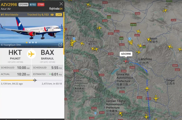 Rus charter uçağı Çin’e acil iniş hazırlığı yapıyor