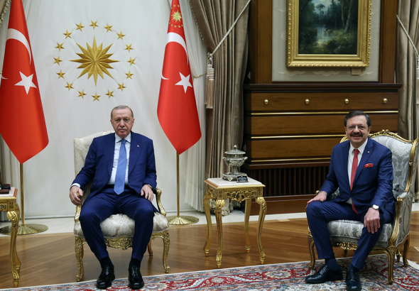 Cumhurbaşkanı Erdoğan, TOBB Başkanı Hisarcıklıoğlu ile bir araya geldi