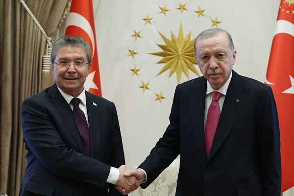Cumhurbaşkanı Erdoğan, KKTC Başbakanı Üstel’i kabul etti