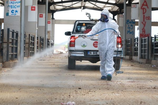 Osmangazi’de kurban pazarları temizlenerek dezenfekte edildi