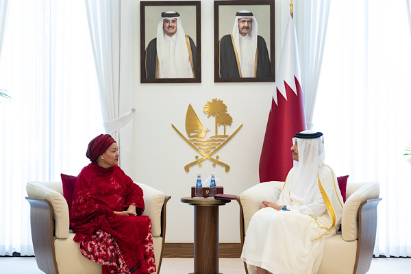 Al Thani, BM Genel Sekreter Yardımcısı Muhammed ile görüştü