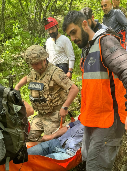 Tunceli’de jandarma ve AFAD ekipleri ihbara konu şahsa ulaştı