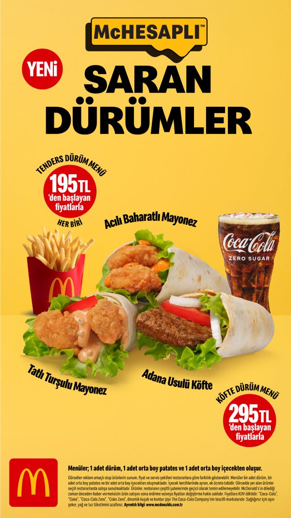 McDonald’s Türkiye’den üç yeni McHesaplı dürüm