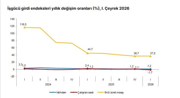 TÜİK- stihdam endeksi yıllık yüzde 1,2 arttı