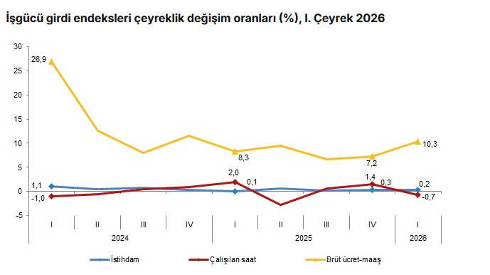 TÜİK- stihdam endeksi yıllık yüzde 1,2 arttı