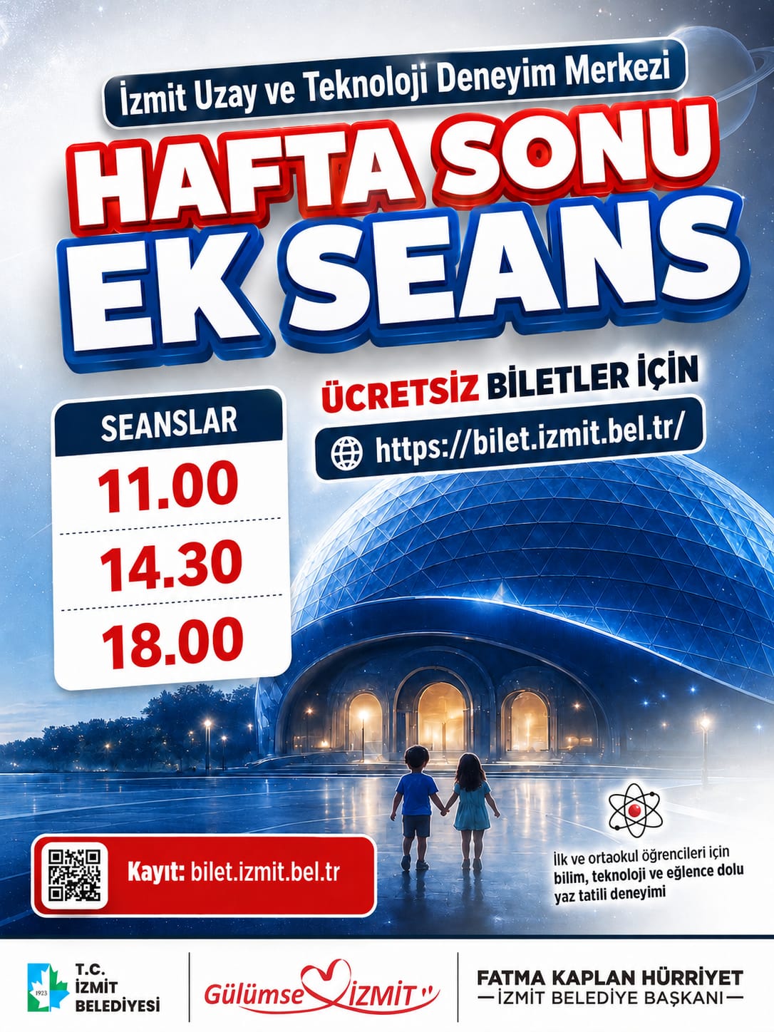 Uzay ve Teknoloji Deneyim Merkezi’nde hafta sonu için ek seans