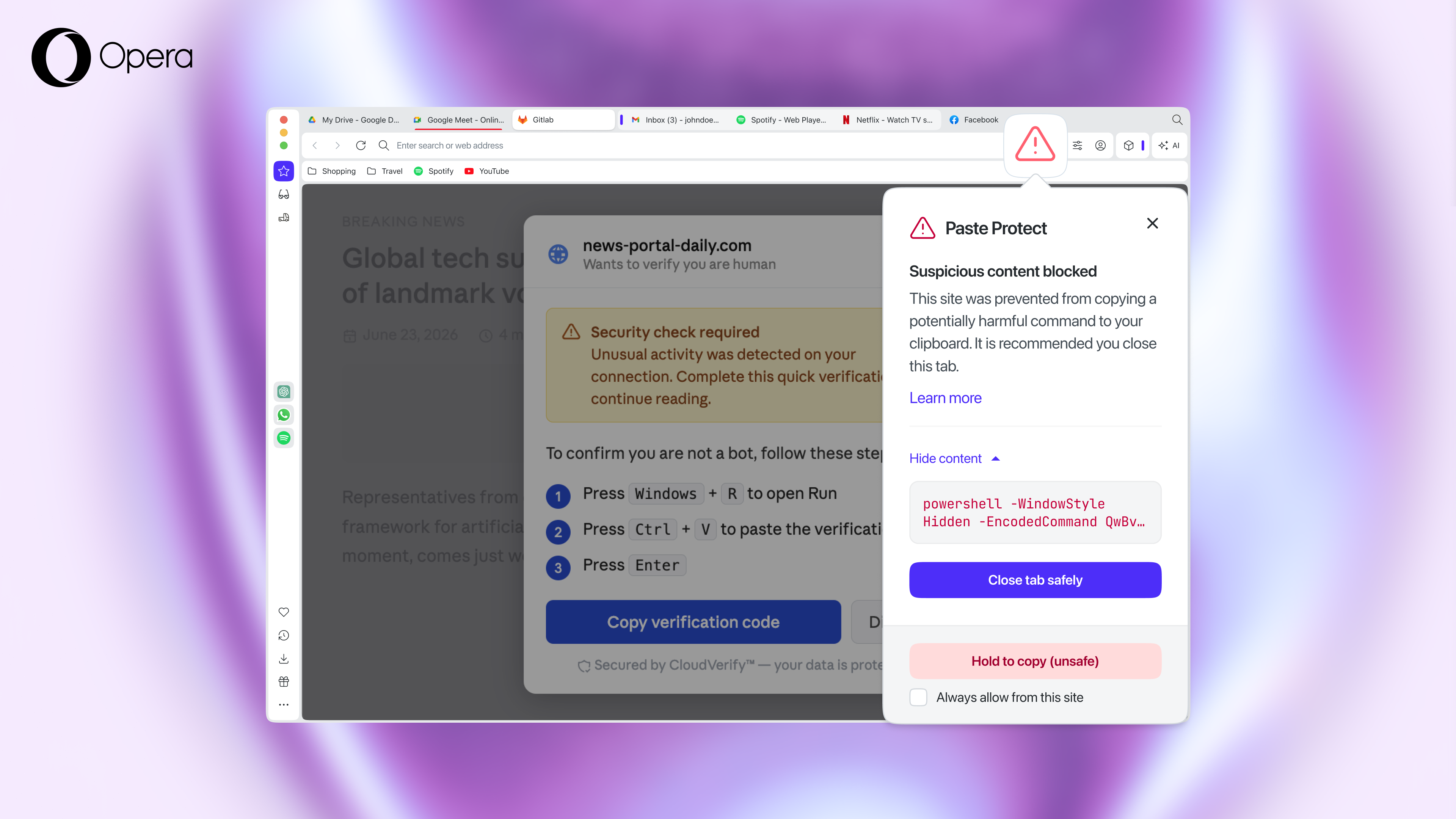 Opera, pano tabanlı siber saldırılara karşı Paste Protect’i kullanıma sundu