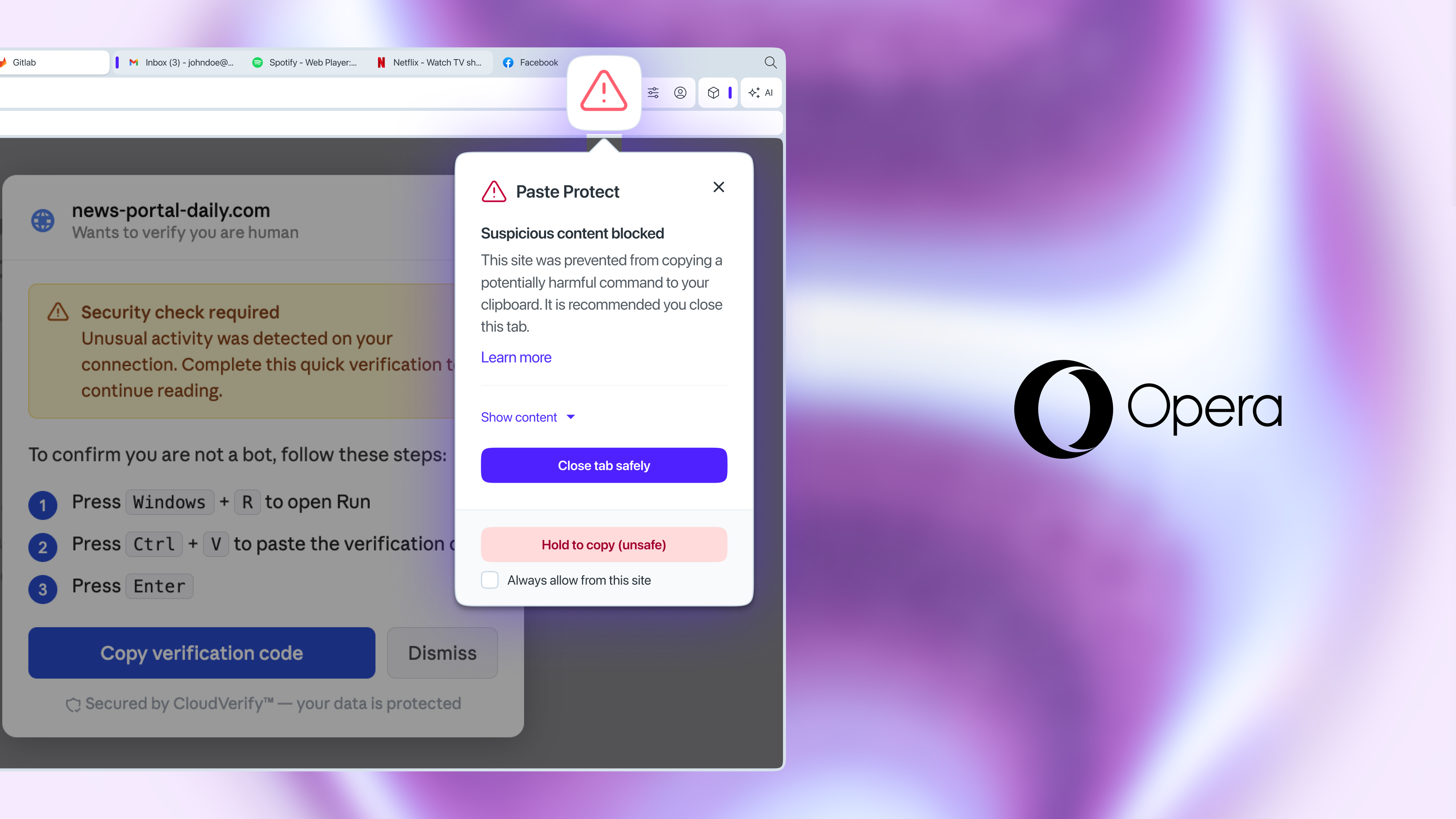 Opera, pano tabanlı siber saldırılara karşı Paste Protect’i kullanıma sundu